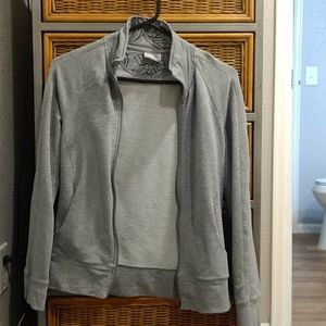 Gray workout zip up